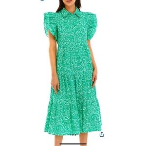 Elegant Green Paisley Dress (Crown and Ivy)